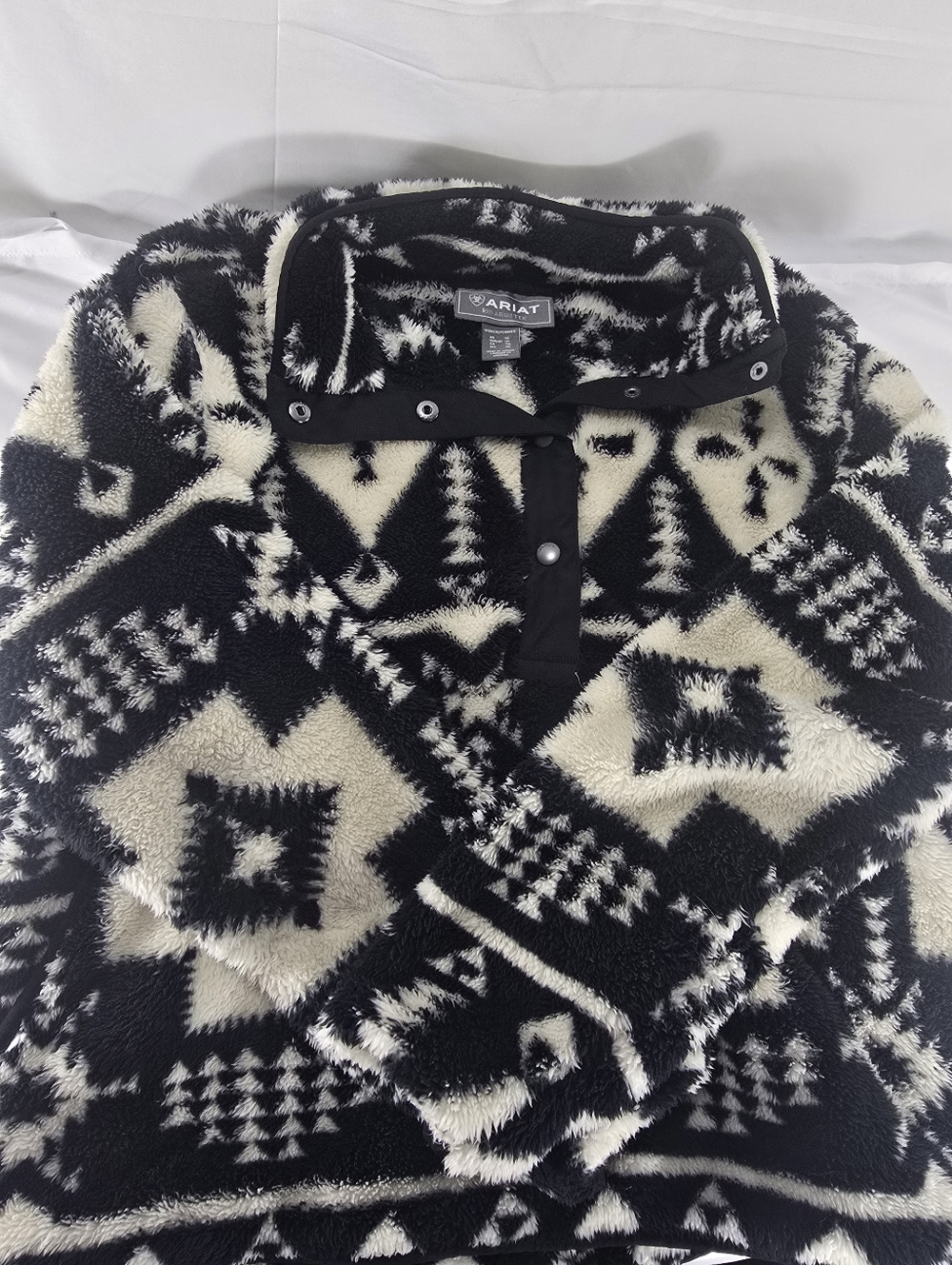 Ariat Womens XL Sherpa Pullover Southwest Aztec Fleece Snap Jacket